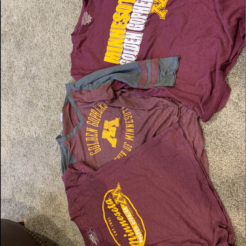 Lot of 3 MN gopher T-shirt